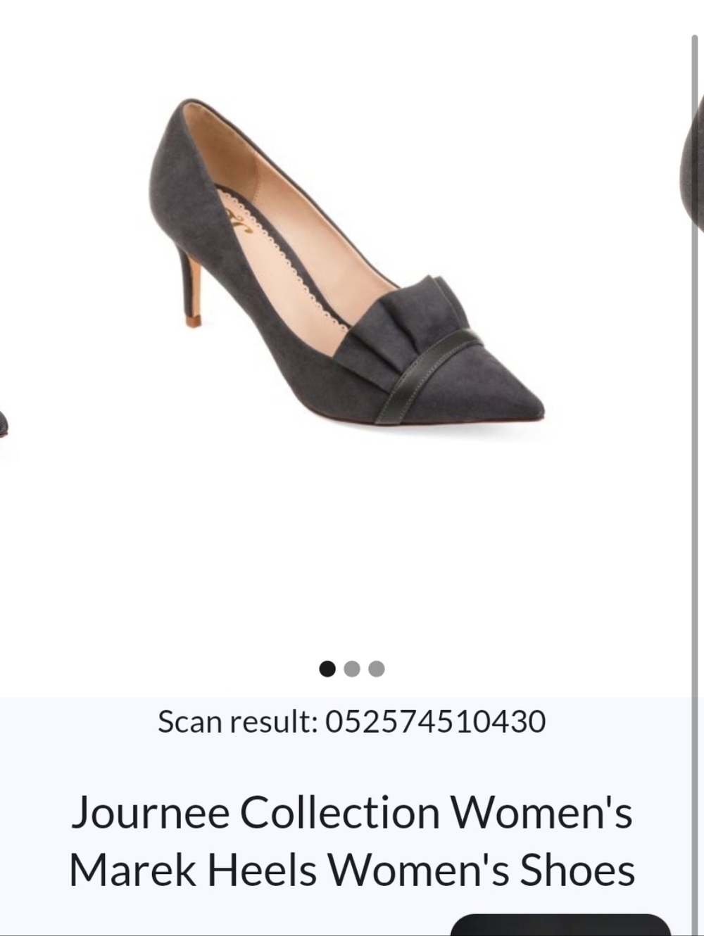 Journee Collection Charcoal Pointed-Toe Pleated Pumps with Strap